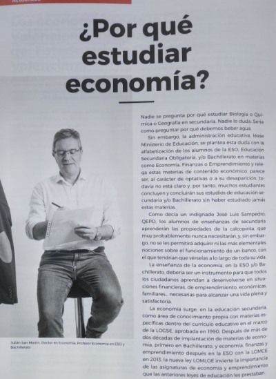 &iquest;Por qu&eacute; estudiar Econom&iacute;a? - Art&iacute;culo de Juli&aacute;n San Mart&iacute;n -